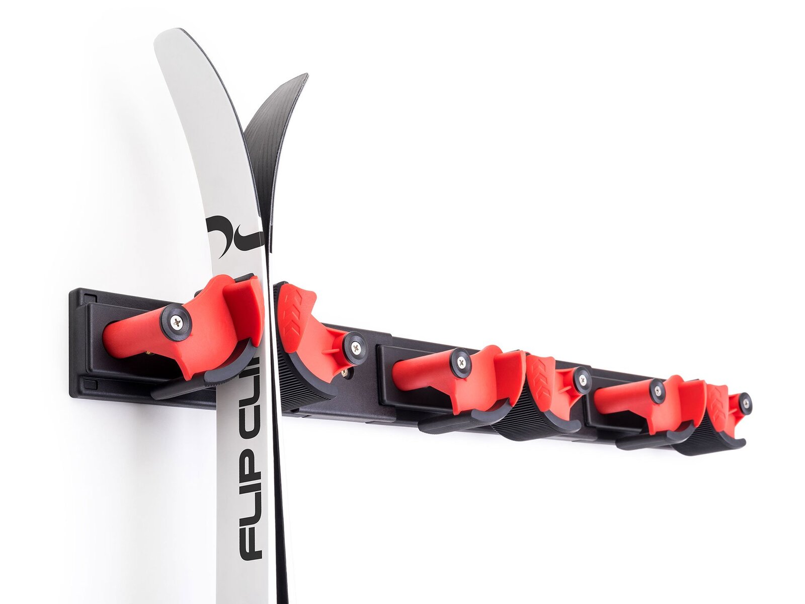 Skiwandhalter Flip Clip er Set der perfekte Skihalter für 3 Paar Ski.
