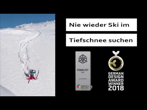 find---me video , ski wiederfinden und herunterziehen  im Tiefschnee nach Sturz und Skiverlust
